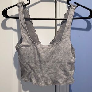 aerie waffle longline reversible lace bralette